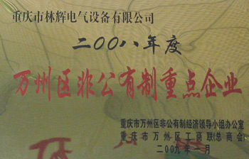2008年度萬州非公有制重點企業